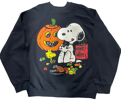 #ad Vintage Halloween Snoopy Trick Or Treat Sweatshirt $88.00