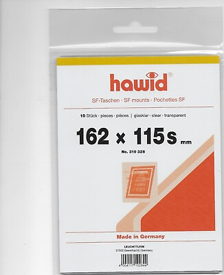 #ad HAWID MOUNTS 162 X 115 mm strips CLEAR pack of 10 GBP 8.50