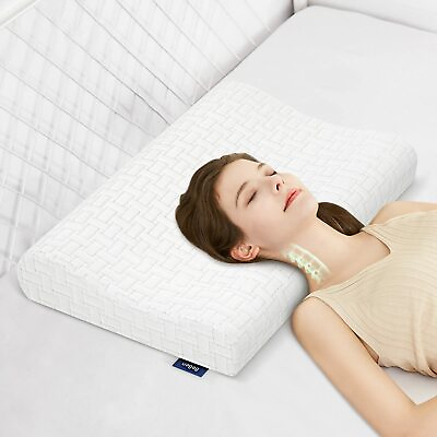 #ad BEBEN Memory Foam Contour Pillow Cervical Pillow for Pain Relief Adjustable $20.99
