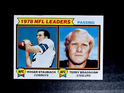 #ad 1979 Topps Football # 1 Passing Leaders Roger Staubach Terry Bradshaw $14.99
