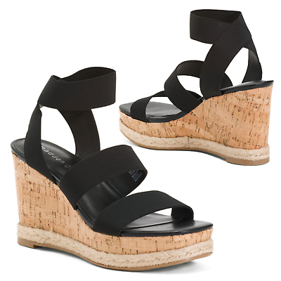 #ad NWT Madden Girl Women#x27;s Strappy Cork Wedge Platform Heel Sandals Size: 6.5 10 $44.99