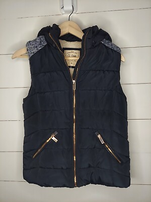 #ad Women#x27;s Trademark Ci Sono Original Puffer Vest with Removable Hood Size Small $14.99