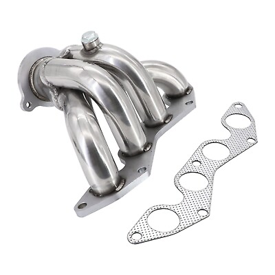 #ad For 01 05 Honda Civic EX 1.7L SOHC Polished S S Racing Manifold Header Exhaust $69.01