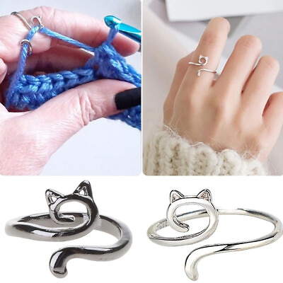 #ad 1pcs Yarn Guide Ring Thimble for Knitting and Crochet Adjustable Tension Ring $0.99