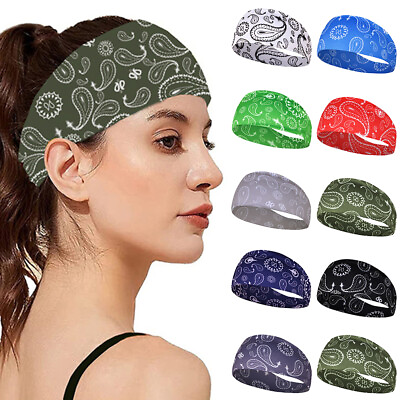#ad Women Wide Turban Sports Headband Elastic Head Hair Band Stretch Gym Yoga Boho ⟡ $2.69