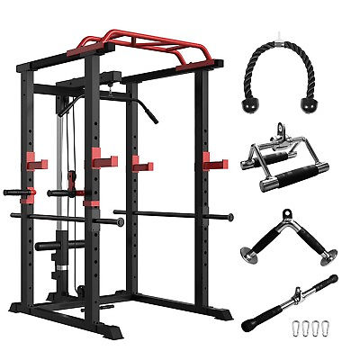 #ad Power Cage Squat Rack Stands Gym Equipment 1000 Pound Capacity Exercise Olympic $411.99