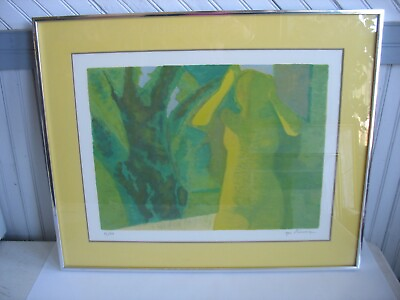 #ad Roger Derieux French Moderist Framed Woman Cubist Signed numbered print 94 120 $29.00