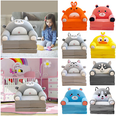 #ad Plush Foldable Kids Sofa Backrest Armchair 2 In 1 Foldable Without Liner Filler $23.49