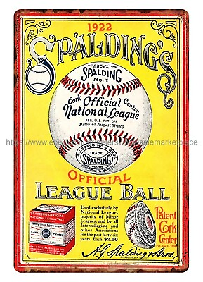 #ad #ad 1922 SPALDING BASEBALL ADVERTISEMENT metal tin sign plaques signs $18.90