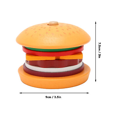 #ad Mini Hamburger Stacking Toys Fast Food Cooking Play Wooden Pretend Play Toy CSO $16.29