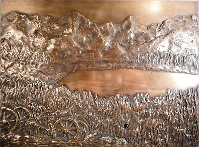 #ad The Olde Wagon Backsplash Mural Bronze by Metal Tile Arts Manufacturing $189.00