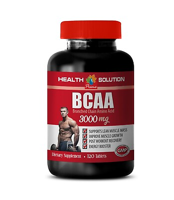 #ad post workout recovery BCAA 3000mg 1 Bottle muscle pump vitamins 120 Tablets $18.20
