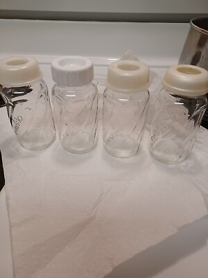 #ad Evenflo 4 oz Twist Classic Real Glass Baby Bottles BPA Free No Nipples Set Of 4 $13.00