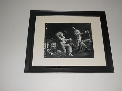 #ad Framed Ian Anderson Jethro Tull 1973 on Stage B W Poster 14quot; x 17quot; $45.00