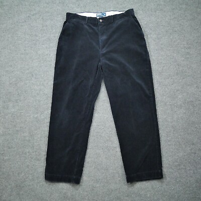 #ad Vintage Ralph Lauren Pants Mens 36x30 Blue Corduroy Slacks Cotton 90s $17.77