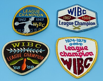 #ad Lot of 4 Vintage WIBC League Champion Bowling Patches $24.99