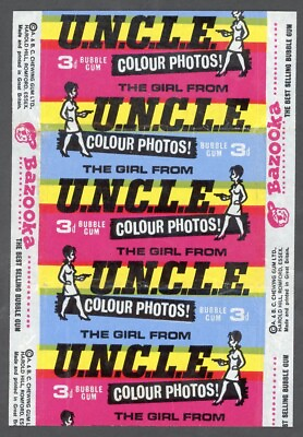 #ad 1966 67 Aamp;BC The Girl From Uncle 3d Wax Pack Non Sport Wrapper UK Version MINT $250.00