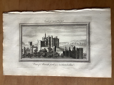 #ad 1769 Alnwick Castle Northumberland Original Copper Plate Engraving 250 Yrs GBP 12.34