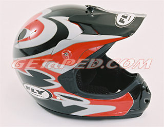 #ad Fly Full Face Helmet FL 606 Black Red Medium $64.95