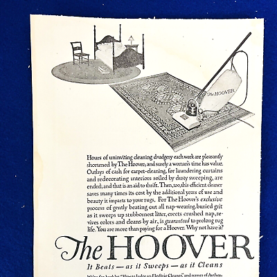 #ad Vintage Ad 1921 Ephemera Hoover Electric Cleaner $8.88