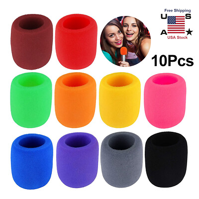 #ad 10x Colorful Wireless Handheld Stage Microphone Filter Windscreen Foam Mic Cover $8.99