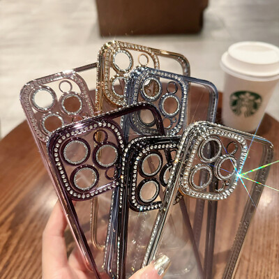 #ad Light Luxury With Diamonds Clear Phone Case For iPhone 15 Pro Max 14Pro 13 12 11 $8.34