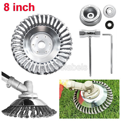 #ad #ad Steel Wire Wheel Brush Cutter Weed Eater Trimmer Head with Adapter Kit 8 Inch US $16.95