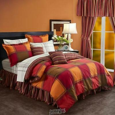 #ad 20 Piece Bonanza Bedding Sets Multi Stripe Orange KING $89.99