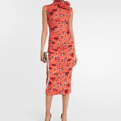 #ad Magda Butrym Women#x27;s Round Neck Sleeveless Printed Mid Length Dress $161.49