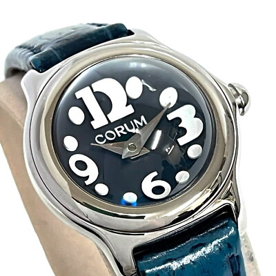 #ad Corum Watch Mini Bubble Stainless Steel Leather Quartz Blue Dial 16cm Ladies $962.42