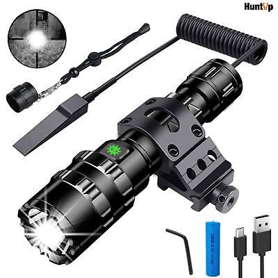 #ad 100000lm Tactical Gun Flashlight with Picatinny Rail Mount for Hunting Shooting $18.04