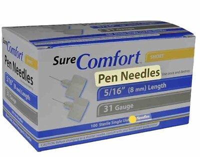 #ad Sure Comfort Pen 8 mm x 31 100 Count Universal Fit FREE SHIPPING $11.00