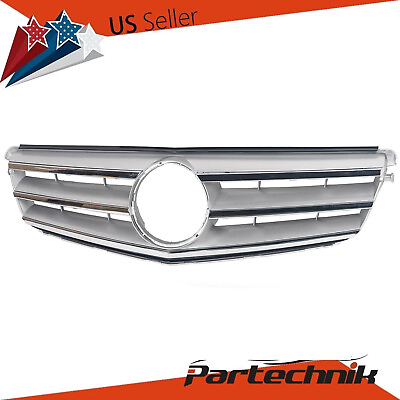 #ad Sport Grill Front Bumper Grille Silver For Mercedes Benz W204 C Class 2007 2014 $49.99