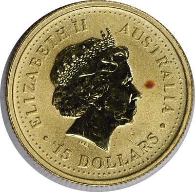 #ad 1999 Australia $15 Gold Kangaroo 1 10 Nugget BU Uncertified #928 $304.00