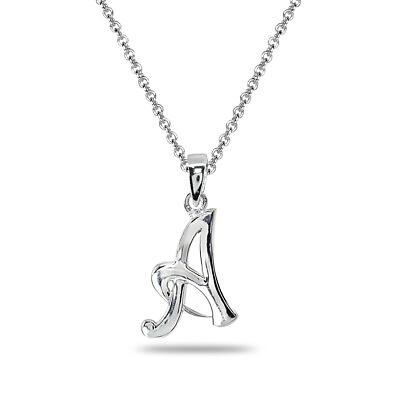 #ad A Letter Initial Alphabet Name Personalized 925 Silver Pendant Necklace $19.99
