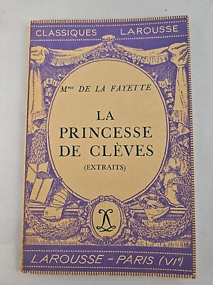 #ad La Princess de Cleves by Mme De La Fayette 1934 Classiques Larousse Paperback $7.89