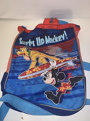 #ad Disney Store Surfs Up Mickey Kids Beach Backpack Shoulder Straps $5.00