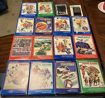 #ad Lot Of 16 Intellivision Games Box And Manuals Vintage $79.99
