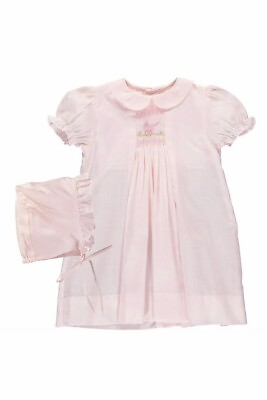 #ad NWT Pink Smocked 2pc Daygown amp; Bonnet Baby Carriage Boutique Girls Newborn NB 0 $31.44