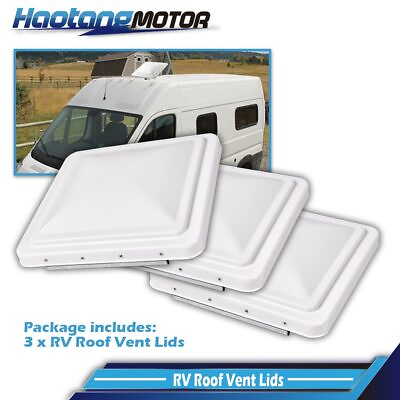 #ad 3 pack 14quot;X14quot; RV Replacement Roof Vent Cover White Camper Trailer Vent Cover $30.27