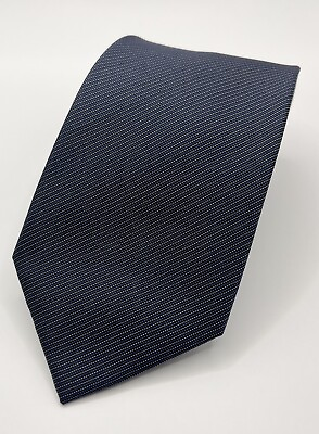 #ad Spalding Men#x27;s 100% Silk Neck Tie Navy Blue with Small White Stripes Striped $14.99