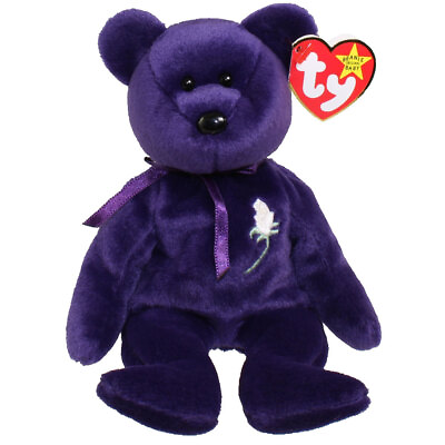 #ad TY Beanie Baby PRINCESS DIANA the Purple Teddy Bear 1997 RETIRED MWMTs MINT $17.89
