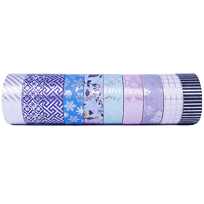 #ad Washi Tape Set 10 Rolls 0.6inch Wide Glitter Foil Decorative Masking Kids Tape $14.99