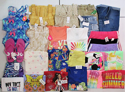 #ad NWT GIRLS SZ 7 8 8 CLOTHES LOT SUMMER W SWIMSUIT GAPSUGAR N JADEPLACEOLD NAV $160.00