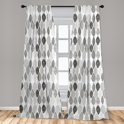 #ad Grey Microfiber Curtains 2 Panel Set for Living Room Bedroom in 3 Sizes $26.99