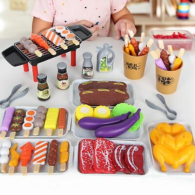 #ad Kids BBQ Grill Playset Kitchen Toy Accessories Backyard Barbecue Play Grill Toy $30.32