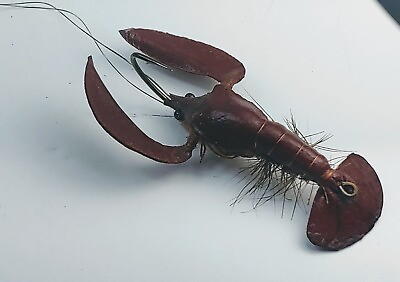 #ad Crayfish Fly Fishing red brown leather Crawdead 2.5quot; trout fresh water $24.89