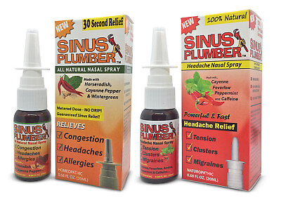 #ad Sinus Plumber Allergy and Headache Pepper Nasal Spray Combo Pack Sinus Buster $22.00