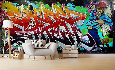 #ad 3D Abstract Graffiti Wallpaper Wall Mural Removable Self adhesive 280 AU $249.99