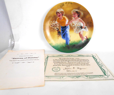 #ad Donald Zolan Collector Plate DOZENS OF DAISIES Hand Autographed Dated #7310A $12.95